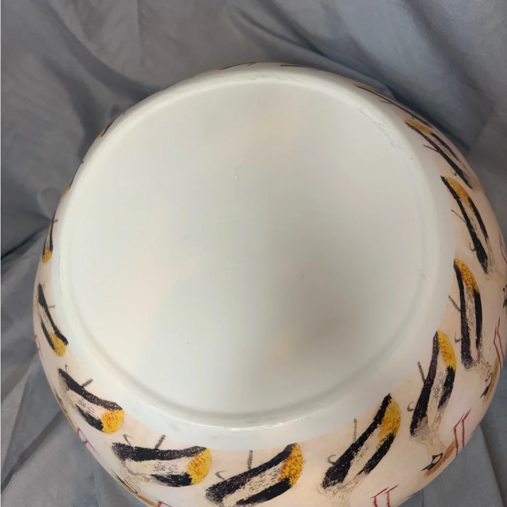 Crate&Barrel Keko Melamine Flamingo Pattern Serving Bowl
